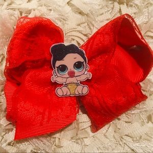 LOL girls hair clip red